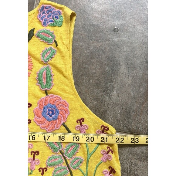 Sundance Size XL Sintra Dreams Embroidered Floral Linen Chemise Dress Boho - Picture 6 of 9